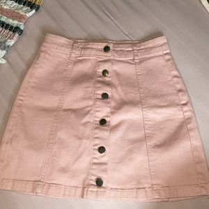 Forever21 Light Pink Button Skirt